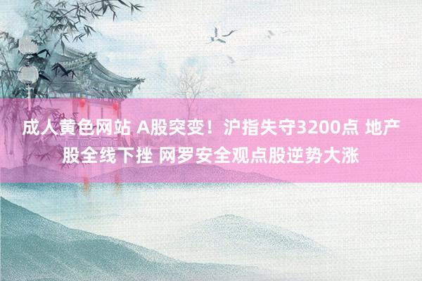 成人黄色网站 A股突变！沪指失守3200点 地产股全线下挫 网罗安全观点股逆势大涨