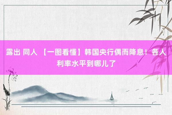 露出 同人 【一图看懂】韩国央行偶而降息！各人利率水平到哪儿了