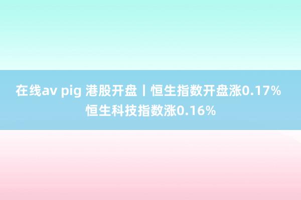 在线av pig 港股开盘丨恒生指数开盘涨0.17% 恒生科技指数涨0.16%