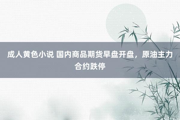 成人黄色小说 国内商品期货早盘开盘，原油主力合约跌停